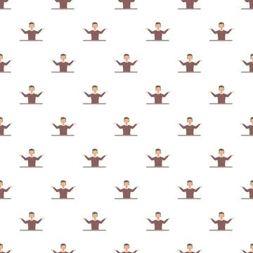 Man shrugging shoulders creating seamless pattern illustration Stock Illustration