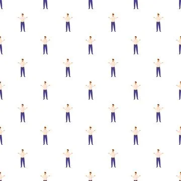 Man shrugging shoulders pattern showing doubt and confusion Illustrazione stock