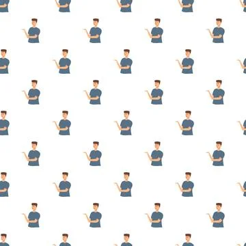 Man shrugging while presenting seamless pattern background Stock Illustration