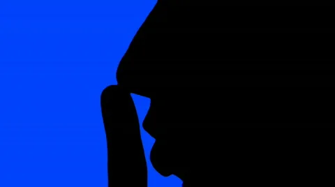 Man shushes blue - HD Stock Footage 511351