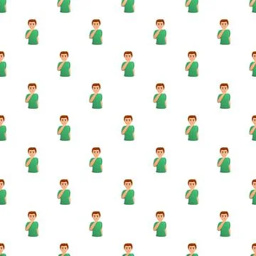 Man shushing pattern meaning secret and privacy Stock Illustration