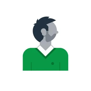 Man side view, turned head, smart student, programmer Stock Illustration
