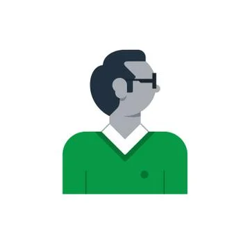 Man side view, turned head, smart person, programmer Stock Illustration