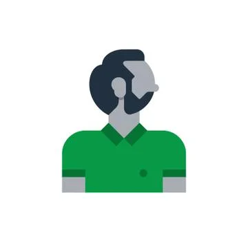 Man side view, turned head, person with beard, clerk Stock Illustration