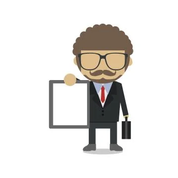 Man with sign Stock Illustration