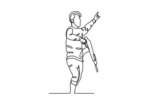 A man signaled to shoot Stock Illustration