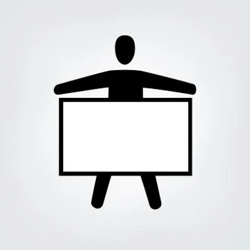 Man with signboard Stock-Illustration