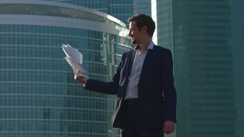 The man signed a contract Stock Footage 75399404