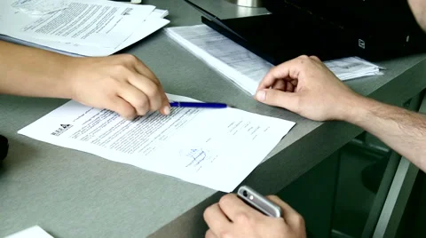 Man signing document Stock Footage 61716142