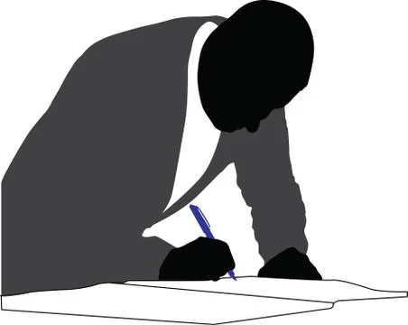 Man signing Stock Illustration