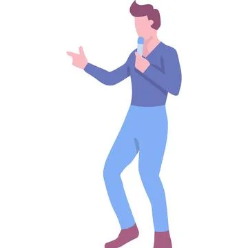 Man signing in microphone vector karaoke icon Illustrazione stock