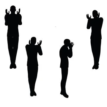Man silhouette in angry pose Stock Illustration