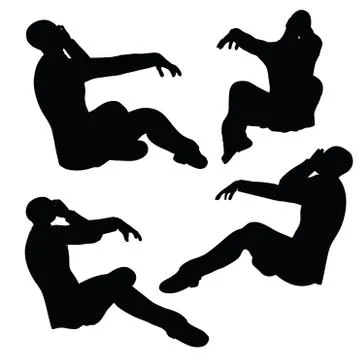 Man silhouette in anxious pose Stock Illustration