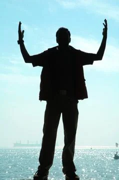 Man Silhouette at Arch Stock Photos