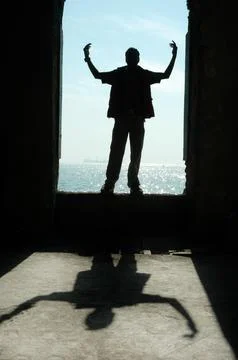 Man Silhouette at Arch Stock Photos