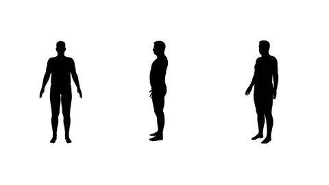 Man Silhouette : Big to thin 動画素材 123050697