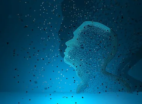 Man silhouette in deep blue Stock Illustration