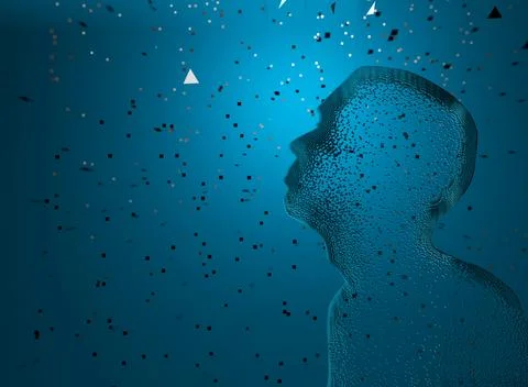 Man silhouette in deep blue Stock Illustration