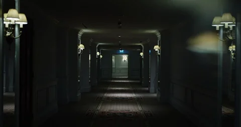 Man silhouette in end of corridor Stock Footage 86509821