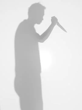 Man silhouette holding a knife, diffuse surface Stock-Illustration