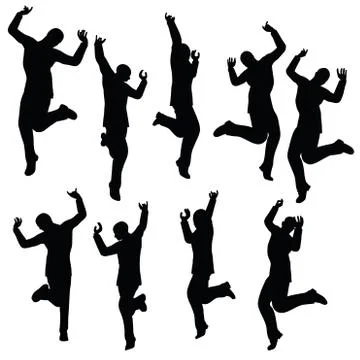 Man silhouette in joyful pose Illustrazione stock