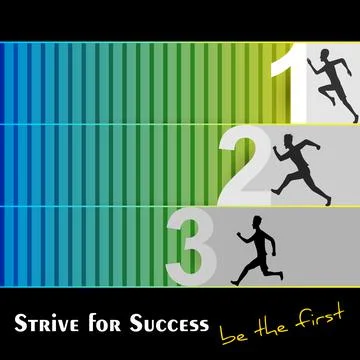 Man silhouette running to be the first, be the best, leader in work with Stock Illustration
