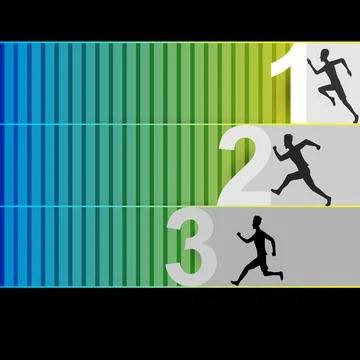 Man silhouette running to be the first, be the best, leader in work with stri Stock Illustration