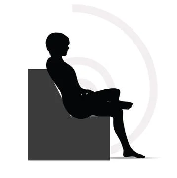 Man silhouette on sofa 스톡 일러스트