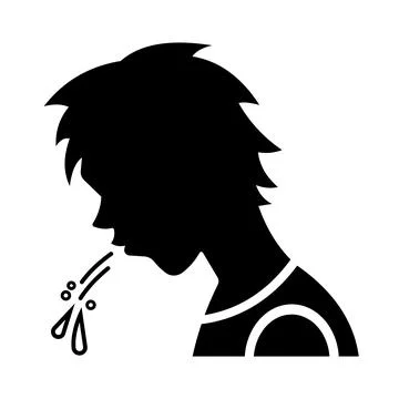 Man silhouette spitting vector icon Illustrazione stock