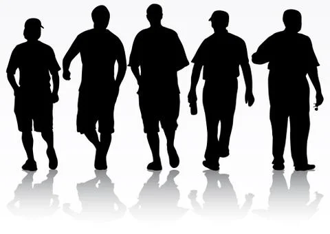 Man silhouettes Stock Illustration