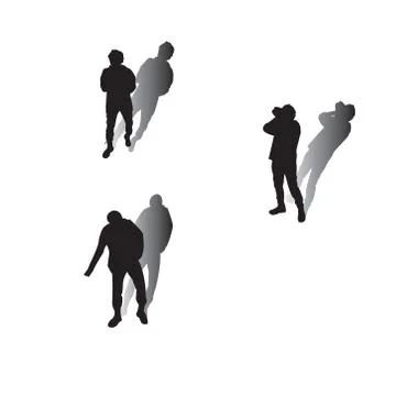Man silhouttes with shadow Illustrazione stock