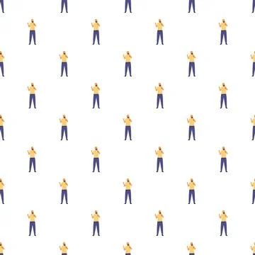 Man singer performer seamless pattern vector illustration 스톡 일러스트