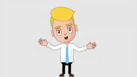 Man Singing and Dancing Animation Character Loop Alpha Stock Footage 218315866