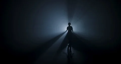 Man is singing and dancing silhouette Stock Footage 92908710