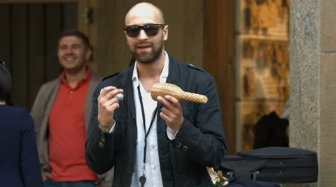 Man singing in Munich Stock Footage 54196164