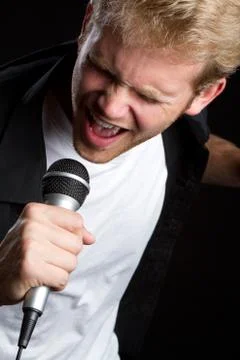 Man singing Foto stock