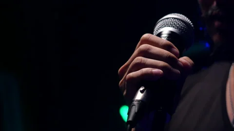 Man singing  on stage Stock Footage 130965168