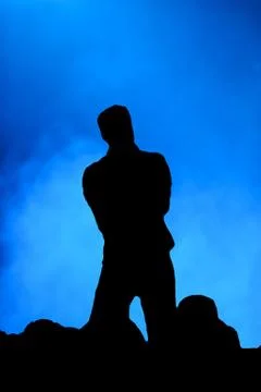 Man singing on stage Stock Illustration