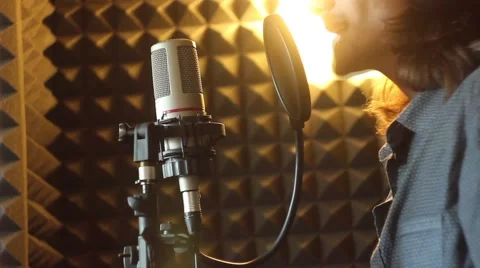 Man singing in the Studio Stock Footage 65289714