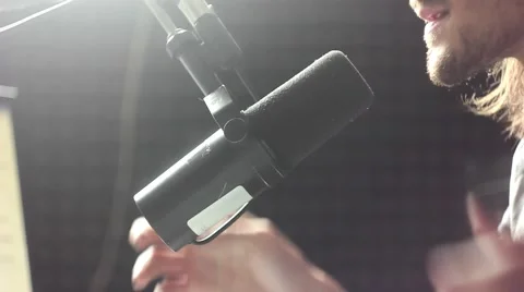 Man singing in the Studio Stock Footage 65482260