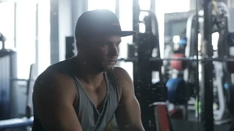 Man in singlet is training Stock Footage 85612277