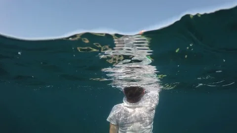 Man sinking into the sea Stock Footage 77665852