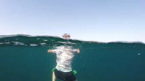 Man sinking into the sea Stock Footage 77665934