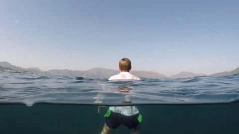 Man sinking into the sea Stock Footage 77666001