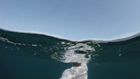 Man sinking into the sea Stock Footage 77666011