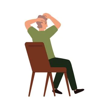 Man sitting back view Stock Illustration