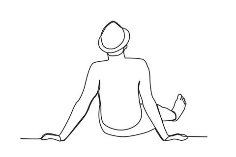 A man sitting on the beach Stock Illustration