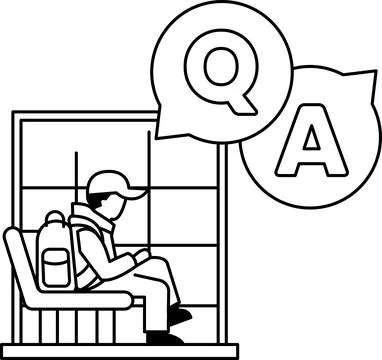 A man is sitting on a bench with a backpack Stock Illustration
