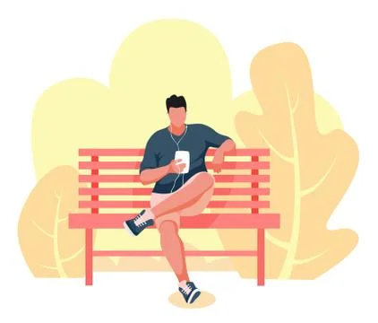 Man sitting on a bench Stock Illustration