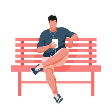 Man sitting on a bench Stock Illustration